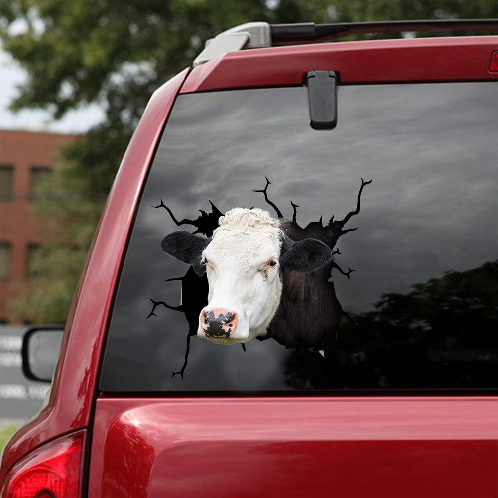 [dt0327-snf-tnt]-hereford-cattle-crack-car-sticker-cows-lover