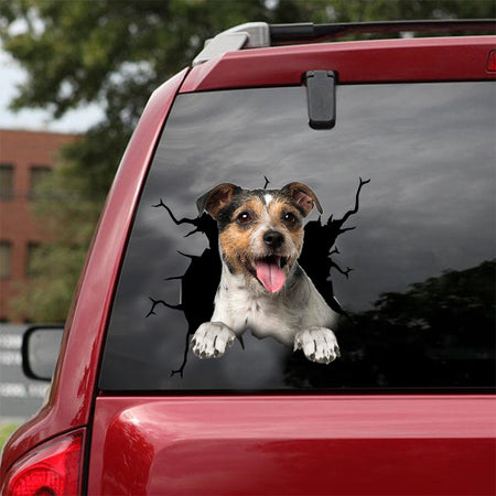 [dt0340-snf-tnt]-parson-russell-crack-car-sticker-dogs-lover