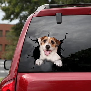 [dt0341-snf-tnt]-parson-russell-crack-car-sticker-dogs-lover