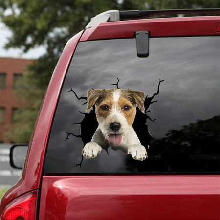 [dt0342-snf-tnt]-parson-russell-crack-car-sticker-dogs-lover