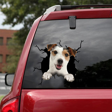 [dt0343-snf-tnt]-parson-russell-crack-car-sticker-dogs-lover