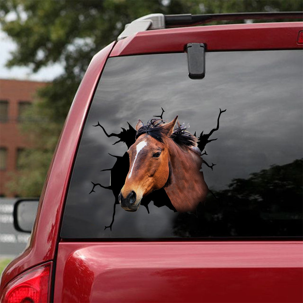 [dt0372-snf-ltnt]-standardbred-horse-crack-car-sticker-animals-lover