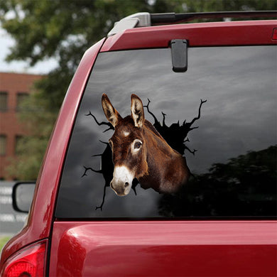 [dt0374-snf-tnt]-mule-crack-car-sticker-animal-lover