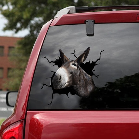 [dt0378-snf-tnt]-mule-crack-car-sticker-animal-lover