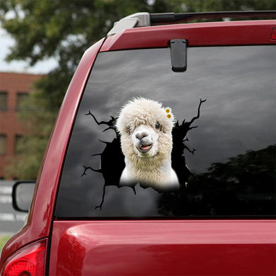 [dt0427-snf-tnt]-alpaca-crack-car-sticker-alpacas-lover