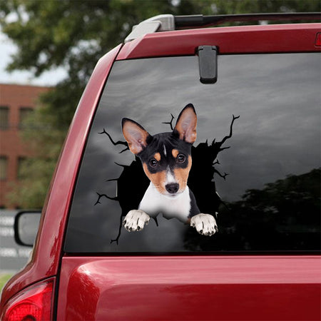 [dt0438-snf-tnt]-basenji-crack-car-sticker-dogs-lover