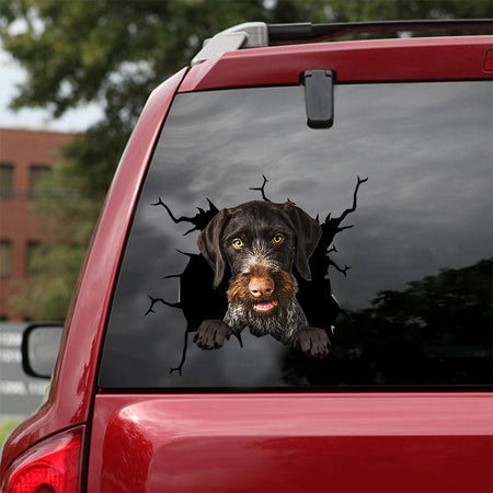 [dt0461-snf-tnt]-german-wirehaired-pointer-crack-car-sticker-dogs-lover