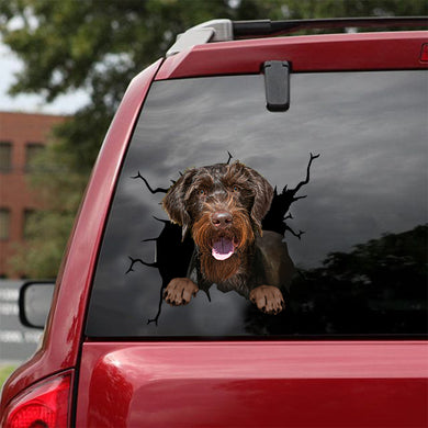 [dt0466-snf-tnt]-german-wirehaired-pointer-crack-car-sticker-dogs-lover
