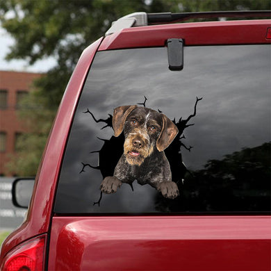[dt0468-snf-tnt]-german-wirehaired-pointer-crack-car-sticker-dogs-lover