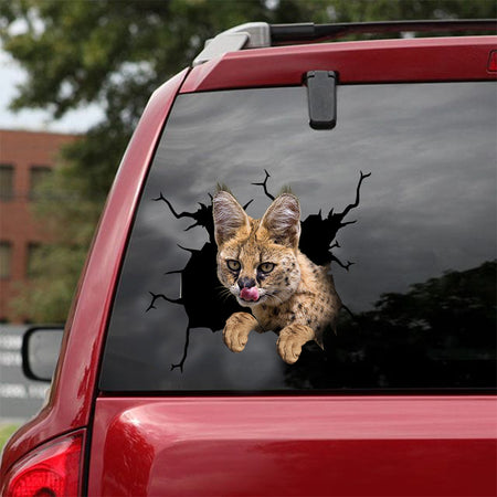 [dt0493-snf-tnt]-savannah-cat-crack-car-sticker-cats-lover