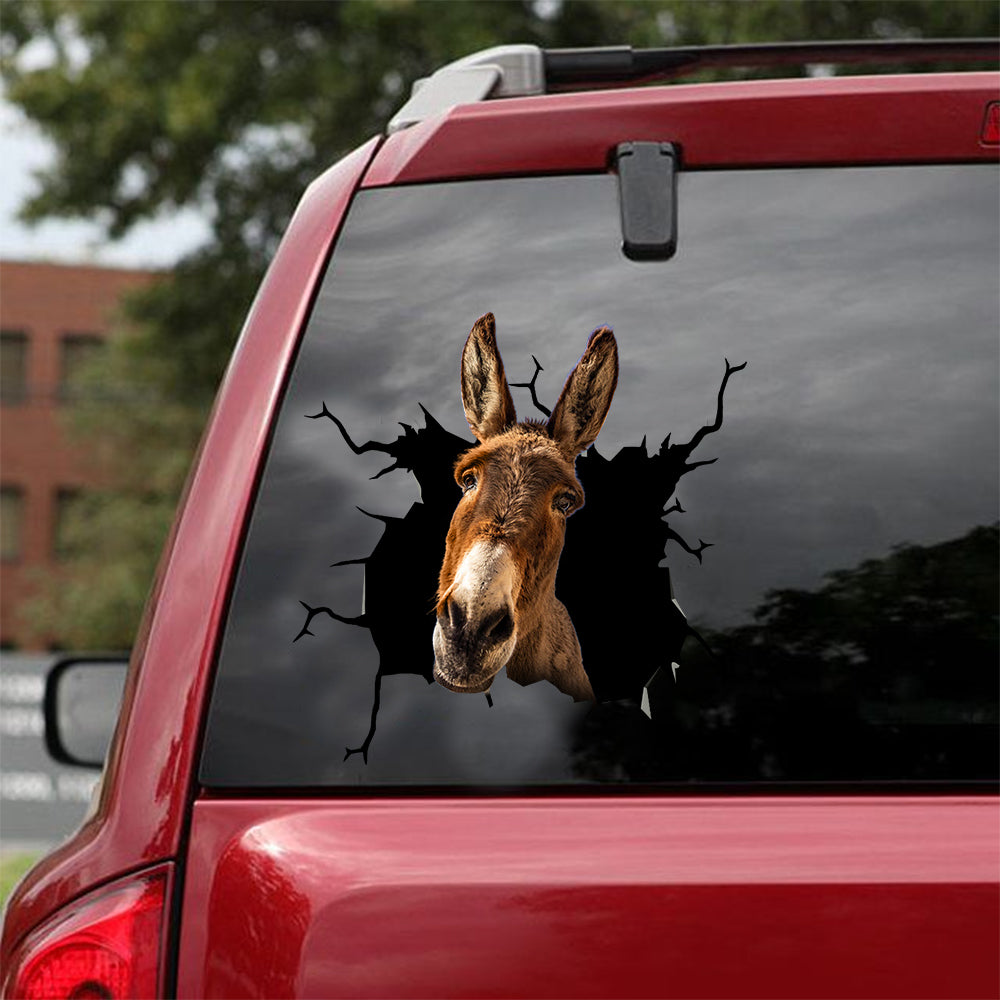[dt0511-snf-tnt]-donkey-crack-car-sticker-donkeys-lover
