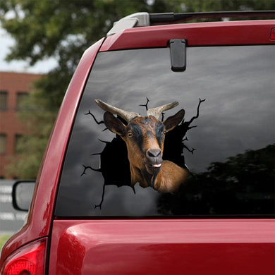 [dt0587-snf-tnt]-goat-crack-car-sticker-farm-animals-lover