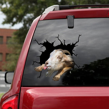 [dt0592-snf-tnt]-goat-crack-car-sticker-farm-animals-lover