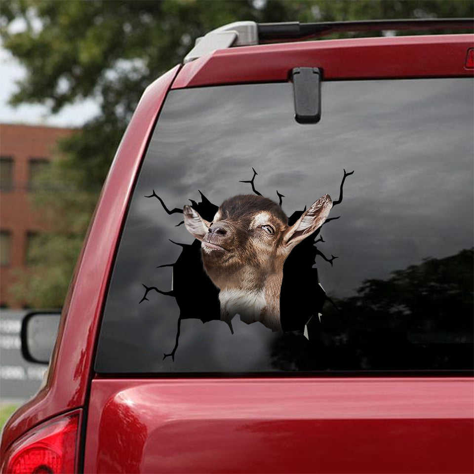 [dt0597-snf-tnt]-goat-crack-car-sticker-farm-animals-lover