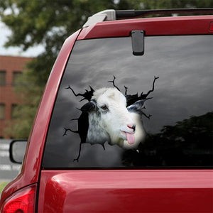 [dt0598-snf-tnt]-goat-crack-car-sticker-farm-animals-lover