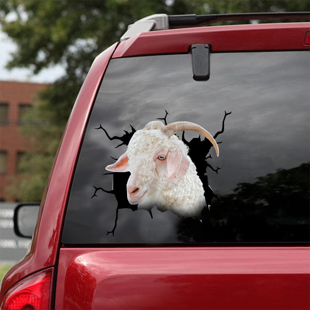 [dt0605-snf-tnt]-angora-goat-crack-car-sticker-farm-animals-lover