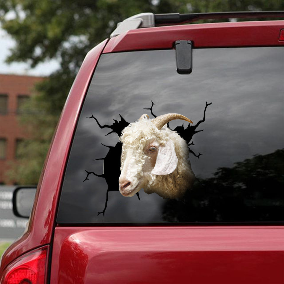 [dt0606-snf-tnt]-angora-goat-crack-car-sticker-farm-animals-lover