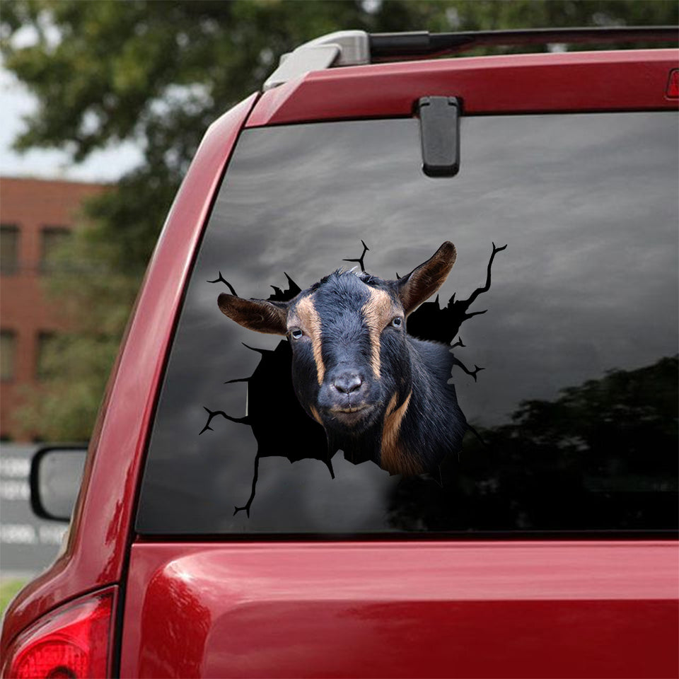 [dt0608-snf-tnt]-nigerian-dwarf-goat-crack-car-sticker-farm-animals-lover