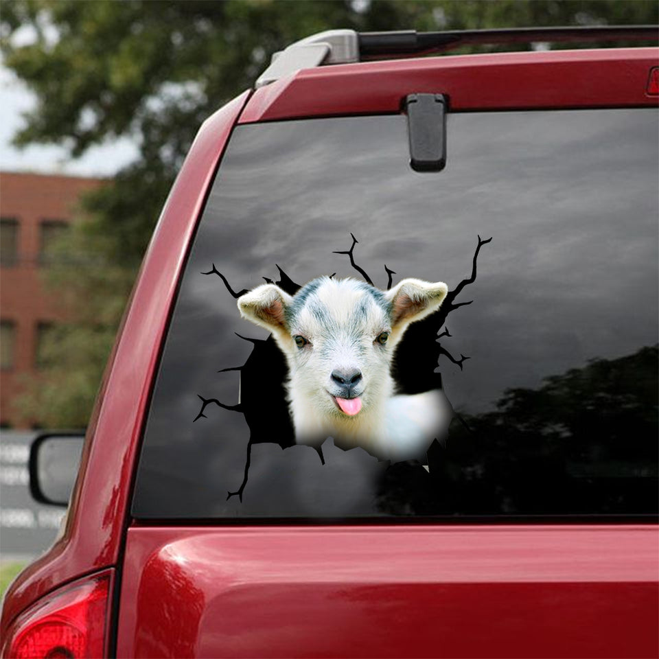 [dt0614-snf-tnt]-pygmy-goat-crack-car-sticker-farm-animals-lover