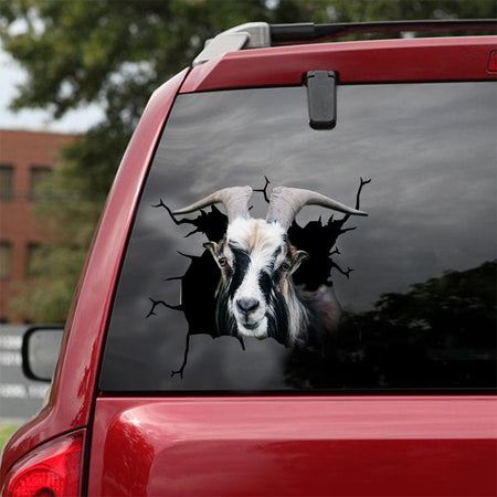 [dt0622-snf-tnt]-spanish-goat-crack-car-sticker-farm-animals-lover