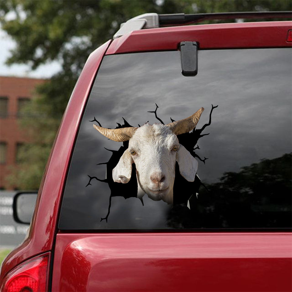 [dt0627-snf-tnt]-spanish-goat-crack-car-sticker-farm-animals-lover