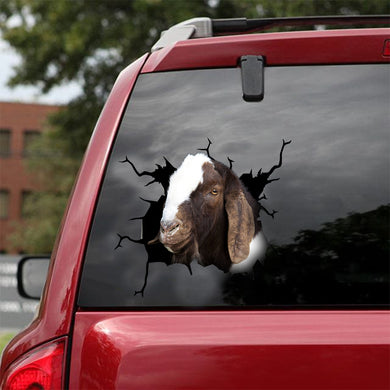 [dt0629-snf-tnt]-boer-goat-crack-car-sticker-farm-animals-lover