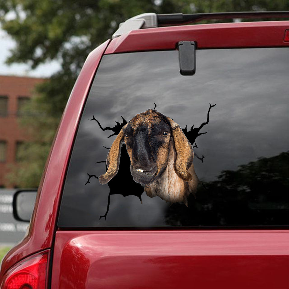 [dt0639-snf-tnt]-nubian-goat-crack-car-sticker-farm-animals-lover