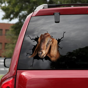 [dt0640-snf-tnt]-nubian-goat-crack-car-sticker-farm-animals-lover