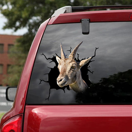 [dt0646-snf-tnt]-alpine-goat-crack-car-sticker-farm-animals-lover