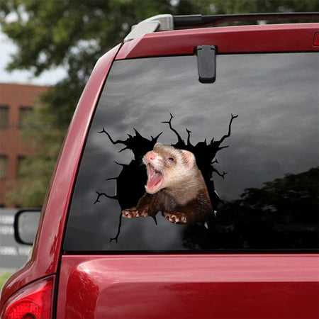 [dt0650-snf-tnt]ferret-crack-car-sticker-animals-lover