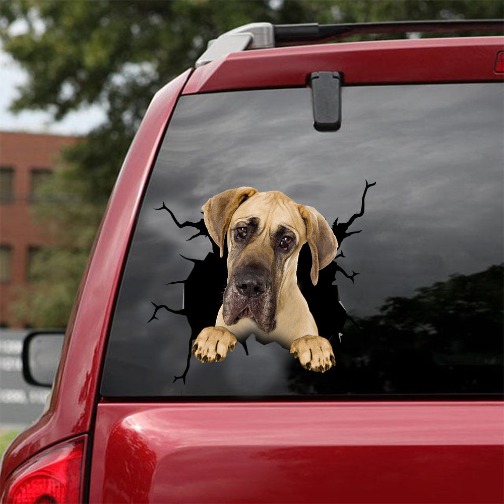 [dt0667-snf-tnt]-great-dane-crack-car-sticker-dog-lovers