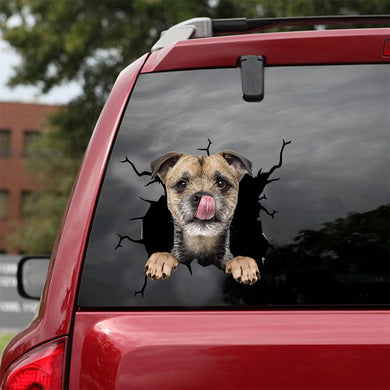 [dt0685-snf-tnt]-border-terrier-crack-car-sticker-dog-lovers