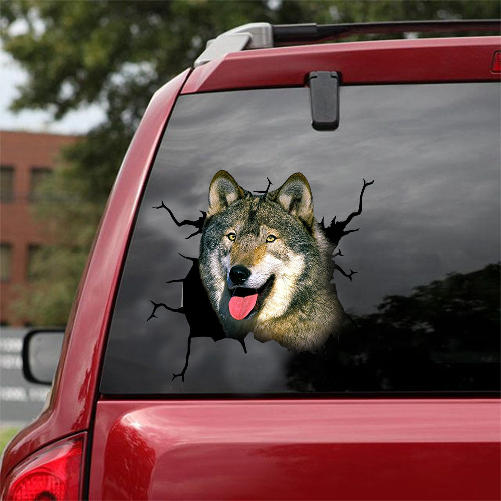 [dt0808-snf-tnt]-wolf-cat-crack-car-sticker-wolf-lovers