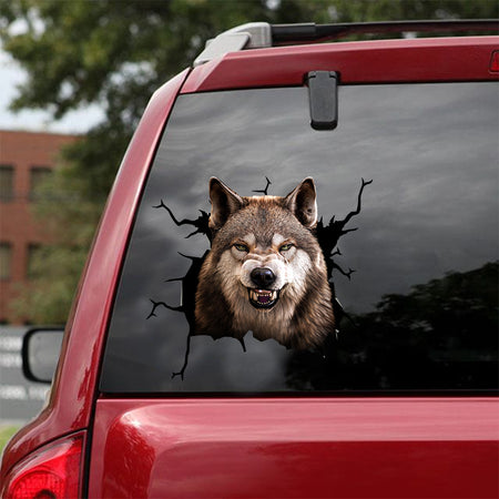 [dt0812-snf-tnt]-wolf-cat-crack-car-sticker-wolf-lovers
