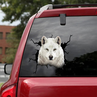 [dt0813-snf-tnt]-wolf-cat-crack-car-sticker-wolf-lovers