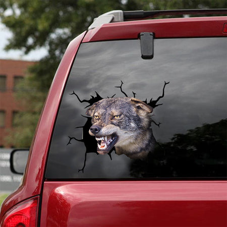 [dt0814-snf-tnt]-wolf-cat-crack-car-sticker-wolf-lovers
