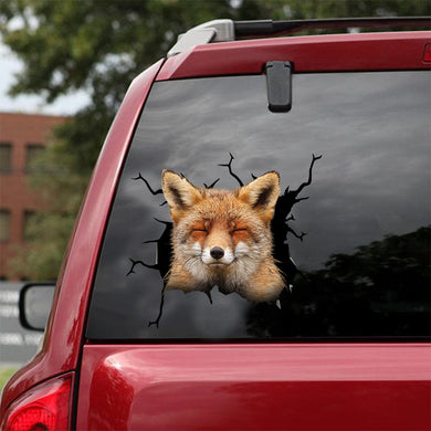 [dt0817-snf-tnt]-fox-crack-car-sticker-fox-lovers