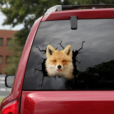 [dt0818-snf-tnt]-fox-crack-car-sticker-fox-lovers