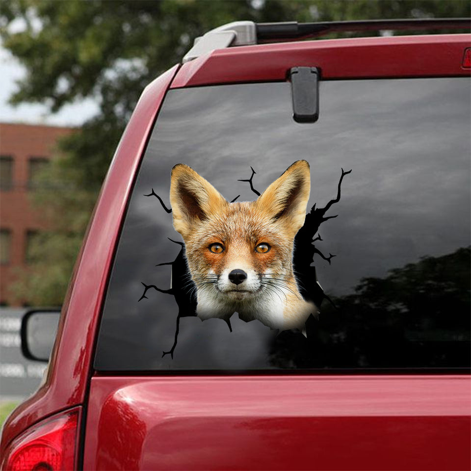 [dt0819-snf-tnt]-fox-crack-car-sticker-fox-lovers