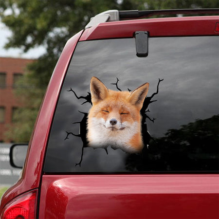 [dt0820-snf-tnt]-fox-crack-car-sticker-fox-lovers