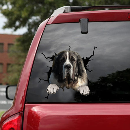 [dt0877-snf-tnt]-pyrenean-mastiff-crack-car-sticker-dog-lovers