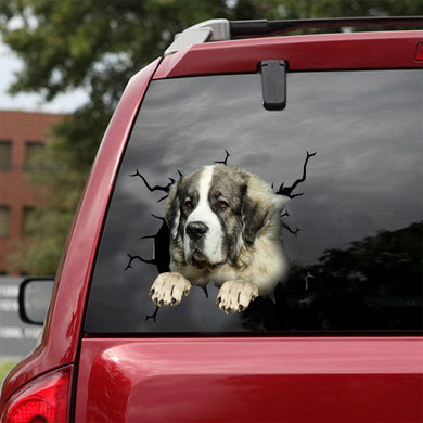 [dt0878-snf-tnt]-pyrenean-mastiff-crack-car-sticker-dog-lovers