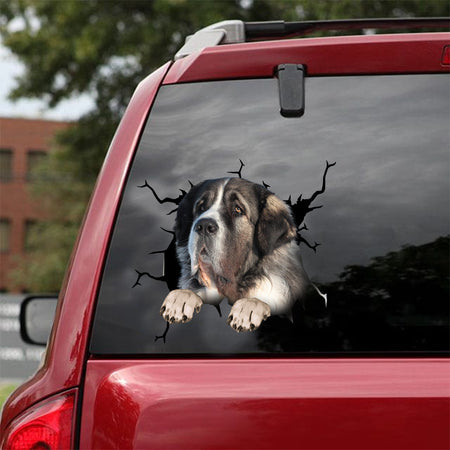[dt0879-snf-tnt]-pyrenean-mastiff-crack-car-sticker-dog-lovers