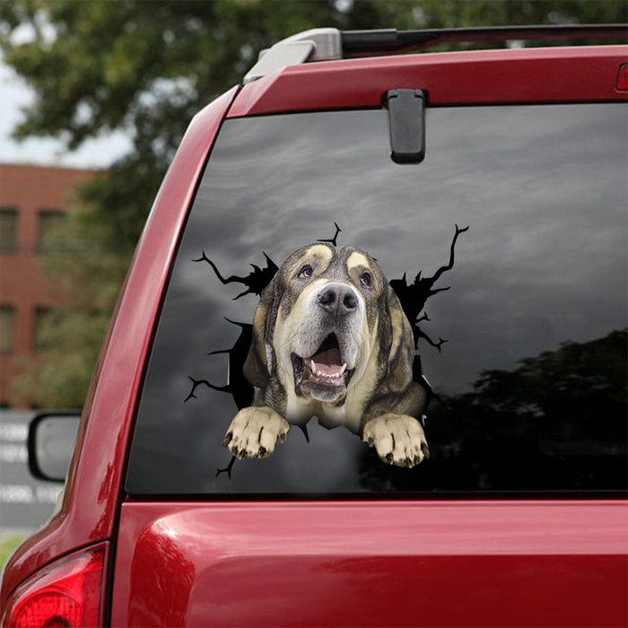 [dt0887-snf-tnt]-spanish-mastiff-crack-car-sticker-dog-lovers