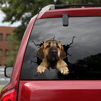 [dt0889-snf-tnt]-spanish-mastiff-crack-car-sticker-dog-lovers