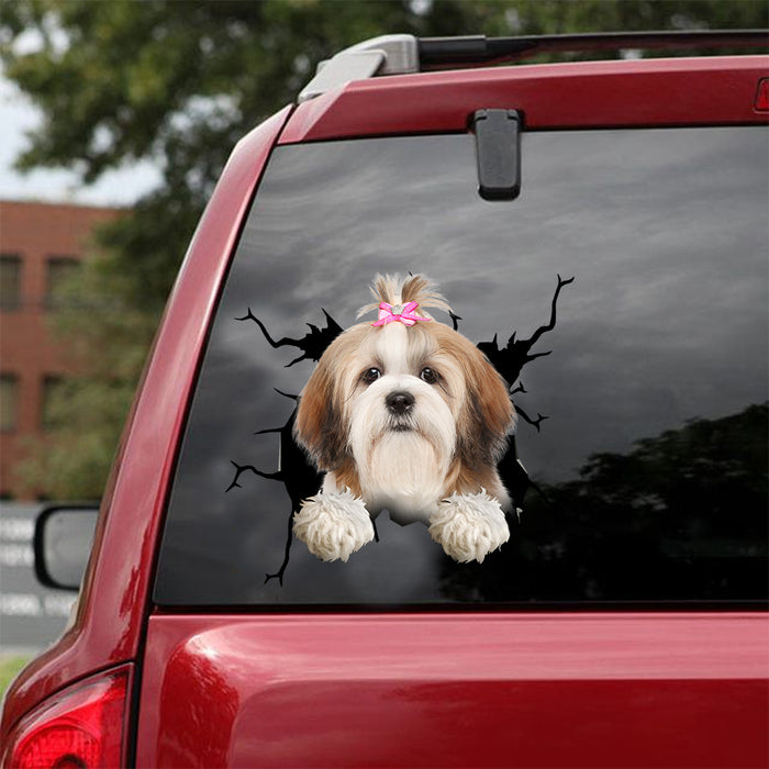 [dt0899-snf-tnt]-lhasa-apso-crack-car-sticker-dog-lovers