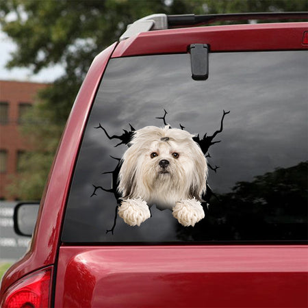 [dt0901-snf-tnt]-lhasa-apso-crack-car-sticker-dog-lovers
