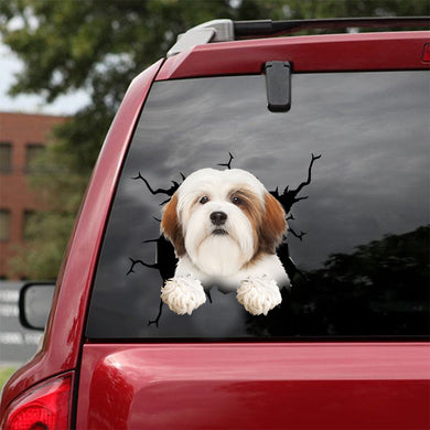 [dt0902-snf-tnt]-lhasa-apso-crack-car-sticker-dog-lovers