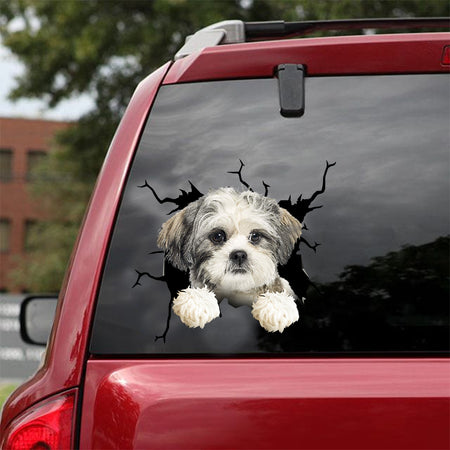 [dt0905-snf-tnt]-lhasa-apso-crack-car-sticker-dog-lovers
