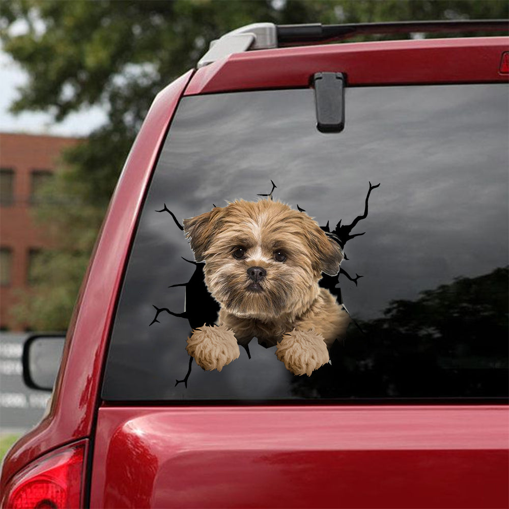 [dt0907-snf-tnt]-lhasa-apso-crack-car-sticker-dog-lovers
